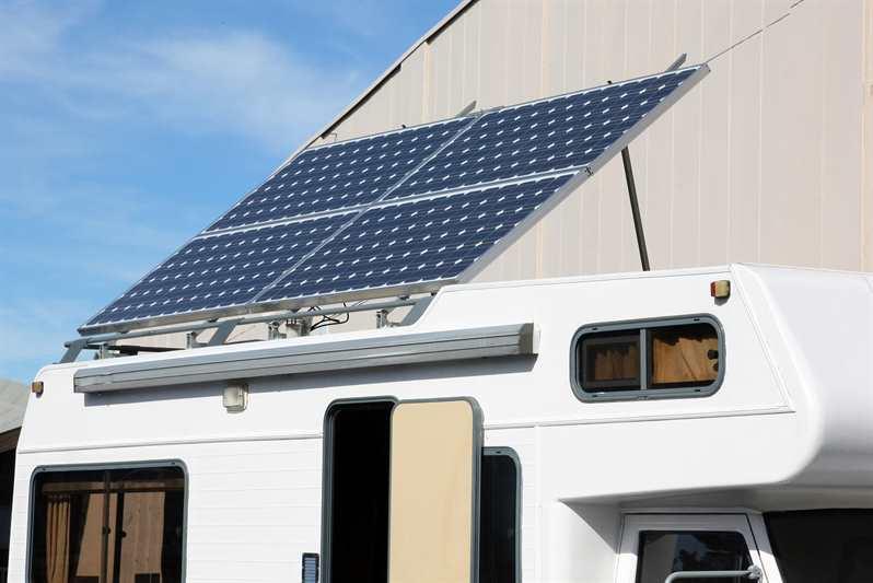 RV with Solar Panels on the Roof